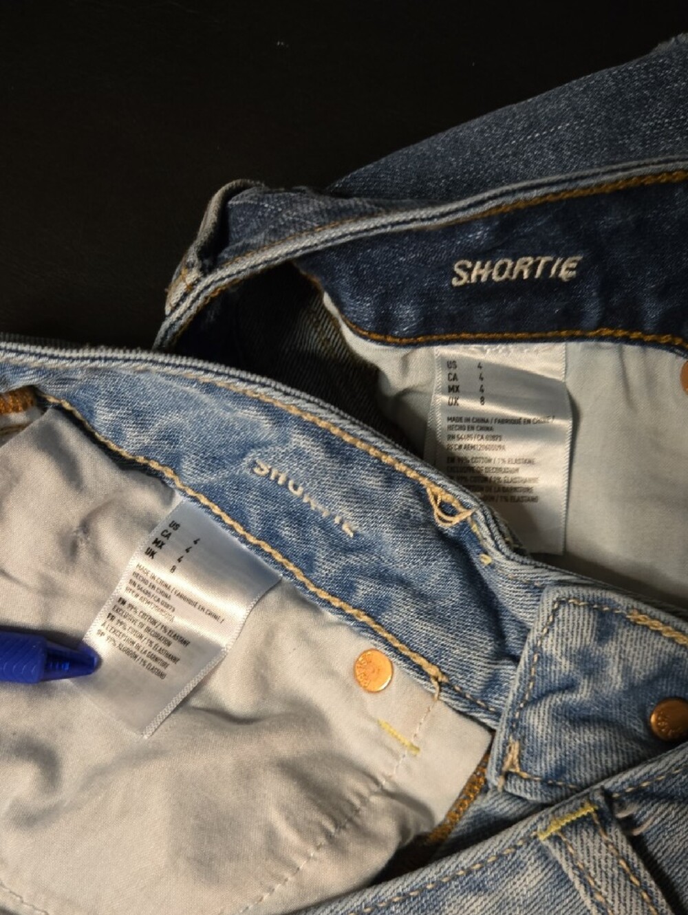 American Eagle Outfitters Denim Cutoff Shorts - Light Blue & Dark Blue - Picture 3 of 15